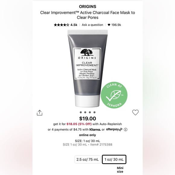 Origins Clear Improvement Active Charcoal Mask to Clear Pores - Picture 2 of 2